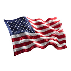 Obraz premium Isolated waving American flag with slight motion blur --ar 1:1 --raw