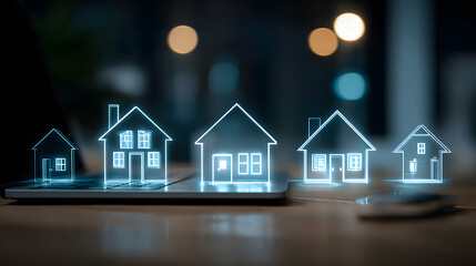 Real estate market concept on laptop screen