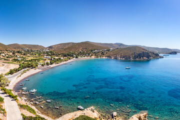 Kampos beach in Patmos, Greece