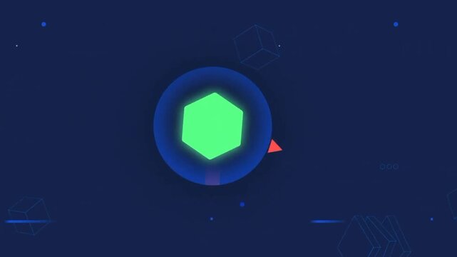 Space planet animation with futuristic orbit and digital science fiction exploration concept