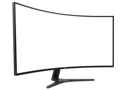 Isolated curved monitor, modern electronic computer display with a screen for gaming or work