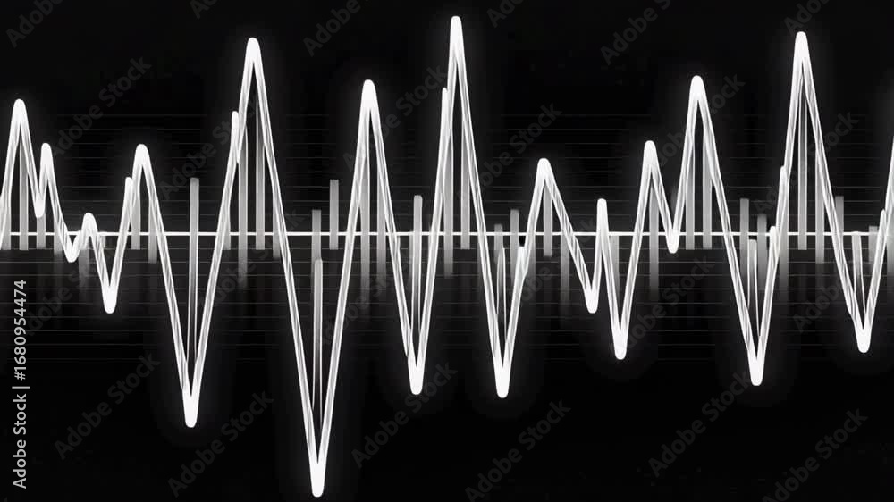 Aufkleber audio waveform visualizer sound wave music frequency equalizer graph illustration 100