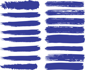A colorful collection of blue watercolor brush strokes forms a decorative banner and ribbon label design