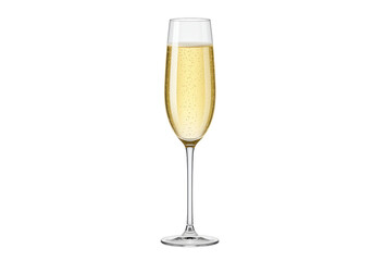 Isolated glass of sparkling champagne or prosecco for celebrations and special occasions