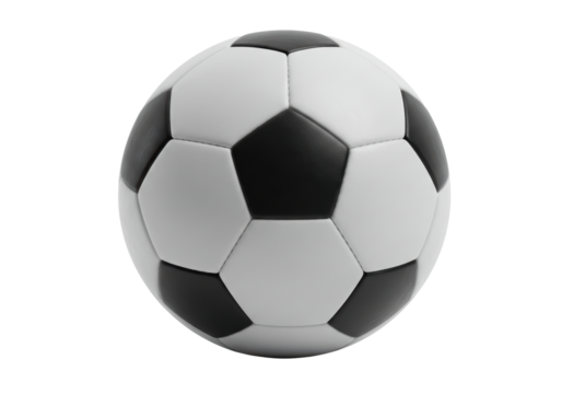 Isolated leather soccer ball for sports, sport, football, team play, and recreation
