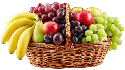 Wicker Basket Overflowing with Fresh Fruit