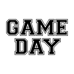 Game day in college font svg cut file. Isolated vector illustration.