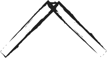 Brush drawn triangles and shaped elements