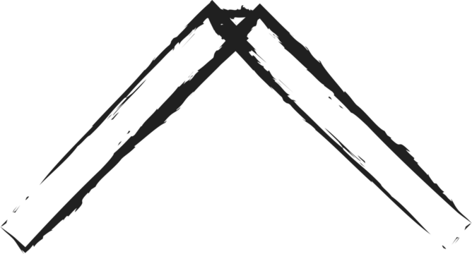 Brush drawn triangles and shaped elements