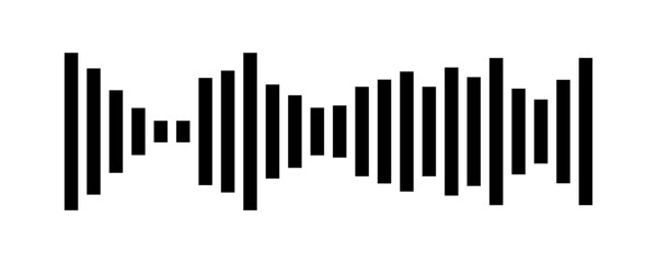 Sound wave vector icon. Audio symbol, simple soundwave form or radio equalizer