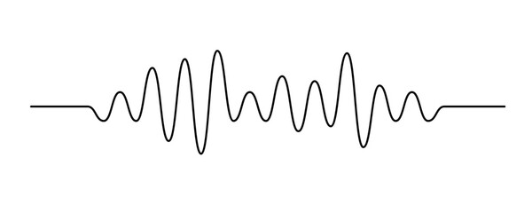 Continuous thin line sound wave icon. One line art audio symbol, single outline soundwave © artemstepanov