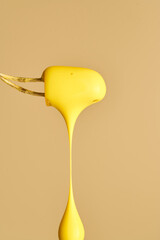 Closeup of led with yellow droplet