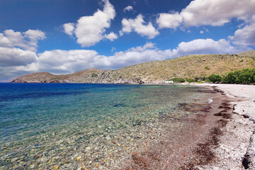 Lefkes beach in Patmos, Greece