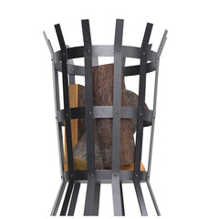 3D rendering illustration of a fire pit basket with wood logs