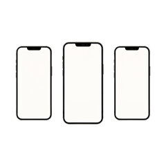 Vector illustration of a blank smartphone app button and computer screen icons