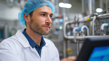 Clean in place (CIP) sanitation system for protein bar production line automated cleaning cycles in progress sanitizing foam covering equipment surfaces control room operator