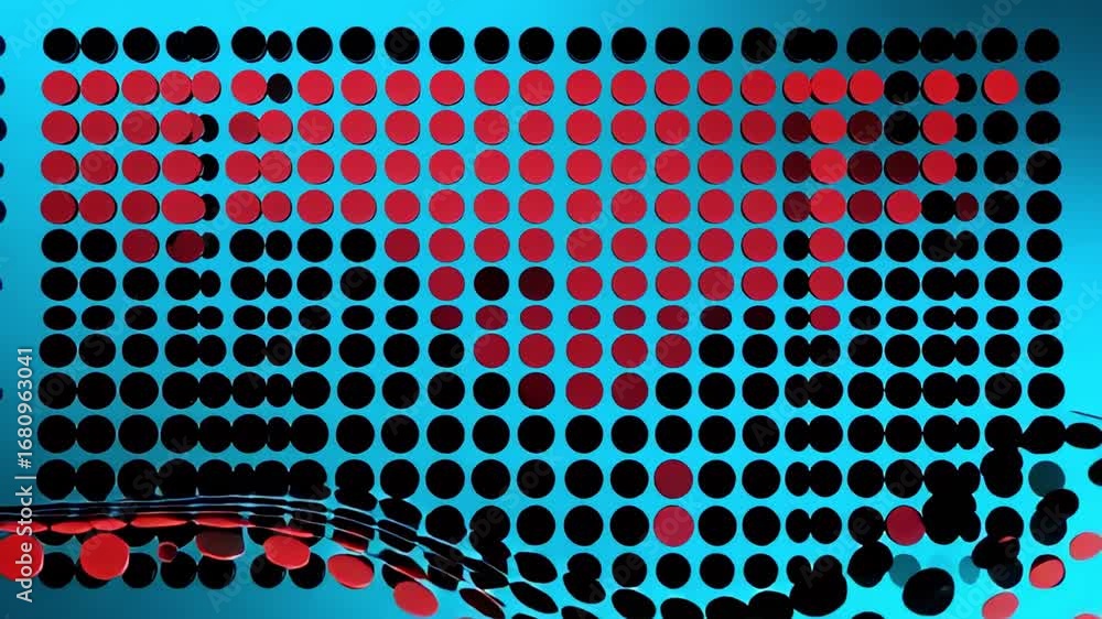 Leinwandbilder abstract circles pattern animation background loop with red and black dots on blue design 3d 4k