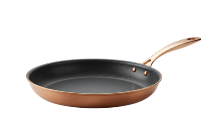 Copper Frying Pan with Nonstick Surface and Ergonomic Handle.