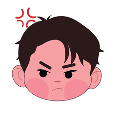Male emoji character with red angry expression. Perfect for messaging apps and stickers.