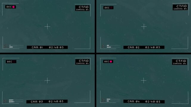 4 way split screen security camera, CCTV static