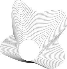 Flowing wave lines circle frame. Design liquid shapes