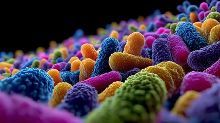 Vibrant Artistic Visualization of Human Microbiome Bacteria
