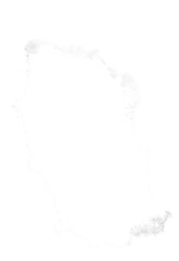 Abstract, textured, irregular, white blob against black background