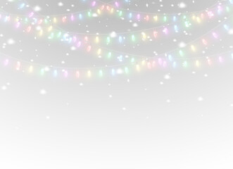 hain, Banner, Background, Border, Birthday, Decoration glowing festive garland png with christmas light string png
