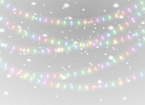 transparent abstract decoration lamp holiday bright garland festive winter string glow chain light isolated party illustration christmas gold white png