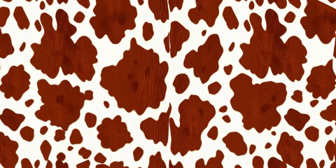 Seamless brown and white cowhide pattern, reminiscent of lactic chocolate; jungle-like spot design, design, animal