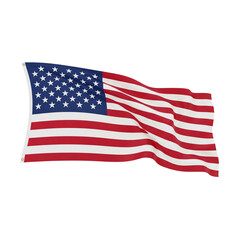 Fototapeta premium Dynamic American flag waving majestically, a powerful symbol of freedom and national pride, perfect for patriotic events and promotions.