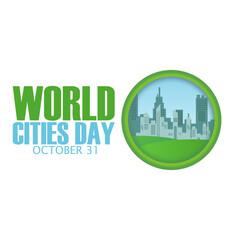 Fototapeta premium Vector graphic of World Cities Day ideal for World Cities Day celebration.
