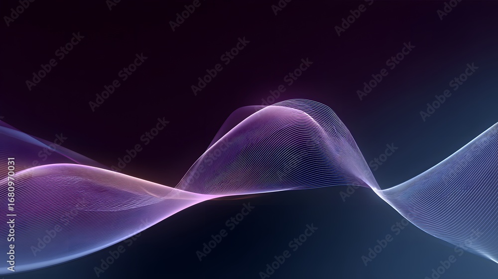 Poster abstract wave: an abstract image featuring a gracefully curving wave, rendered with glowing, etherea