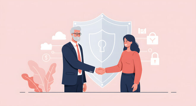 Secure Business Partnerships: A Trustworthy Handshake Securing the Future of Commerce in the Digital Age Through Financial Security. - Powered by Adobe