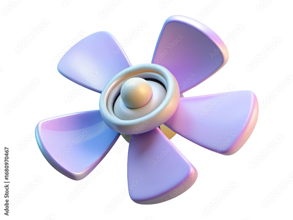 Poster stylized lilac flower with five petals isolated on backdrop with clean smooth and shiny 3d illustrat