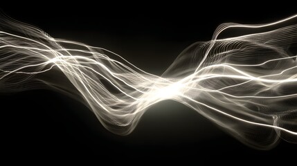 Abstract Electrical Energy: An artistic rendering of electric energy flowing across a black expanse, illustrating power, connectivity, and the intricate dance of digital innovation. 