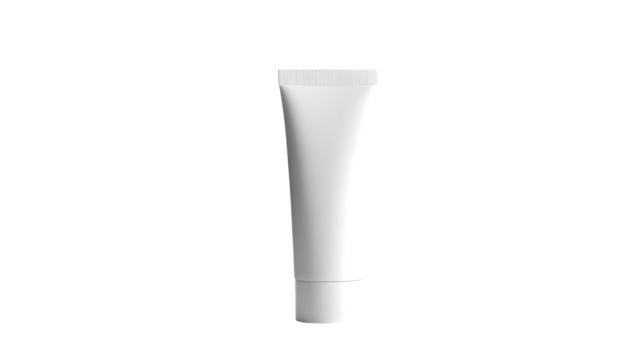 White Cosmetic Tube, isolated on transparent background