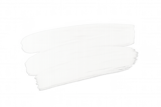 White paint brush strokes intersecting, creating textured visual dynamic against transparent background, showcasing artistic expression