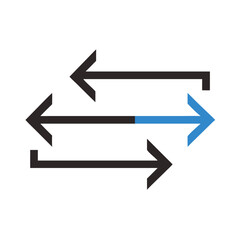 Illustration of a bidirectional arrow icon, representing the concept of exchange, transfer, return, or reverse direction