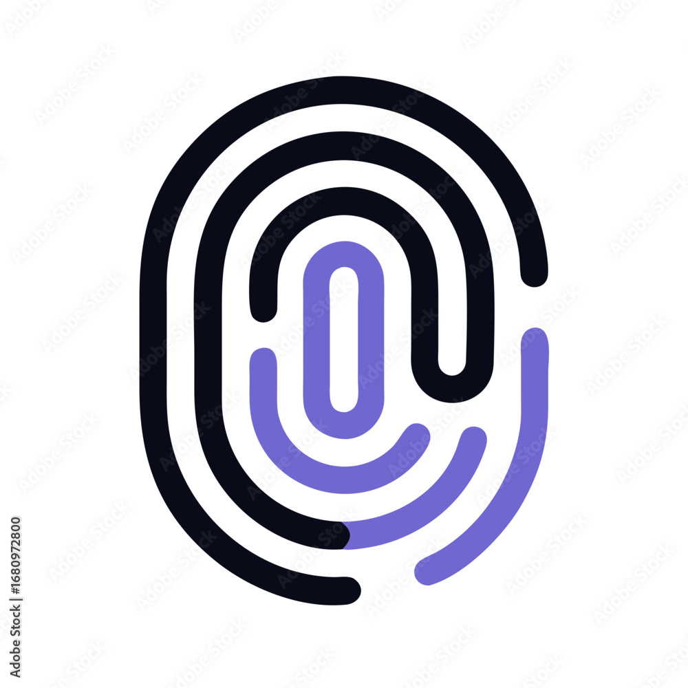 Poster vector art of fingerprint icon vector, biometric identification and security system concept, , perso