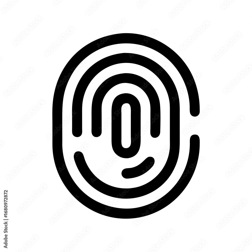 Poster vector art of fingerprint scan, a digital biometric identification method for secure access and pers