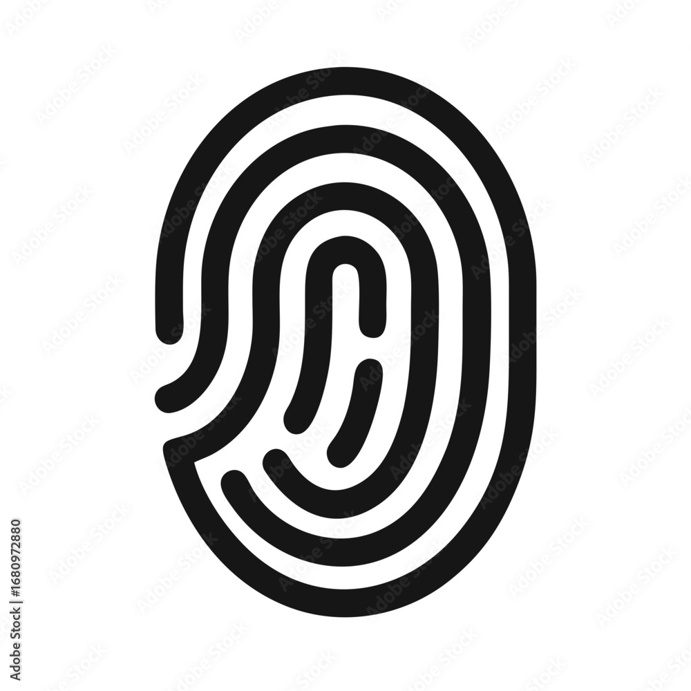 Poster vector art of fingerprint scan, a biometric identification method for security and access control, e