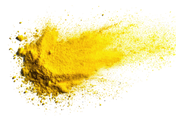 Yellow powder explosion on black