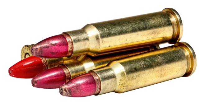 Gold Glitter Bullets with Red Lipstick Tips