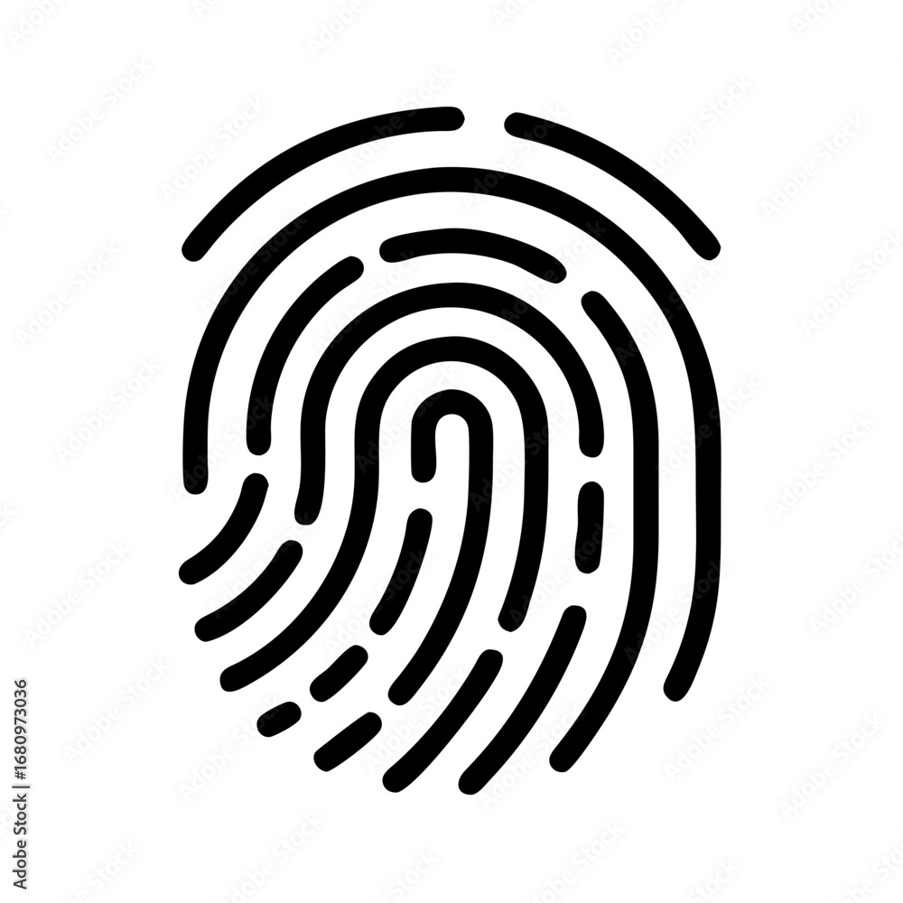 Poster vector art of fingerprint icon representing identity, security, and biometric technology for access 