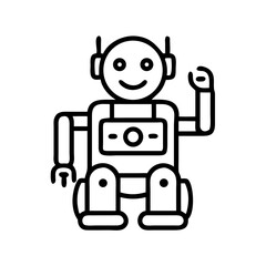 Fototapeta premium Illustration of a robot waving its hand, representing artificial intelligence, automation, and future technology