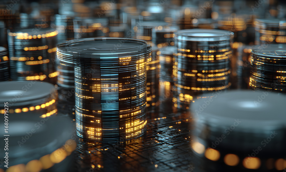 Poster 3d render technology, data transfer, database, llm, arge language model concep. abstract background
