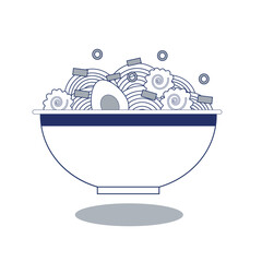 Minimalist ramen bowl with noodles and chopsticks. Clean flat design for menus or posters.