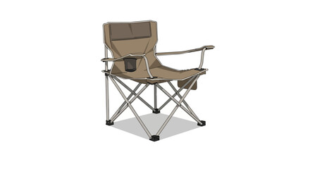 Fototapeta premium Comfortable outdoor folding chair, ready for relaxation and adventure