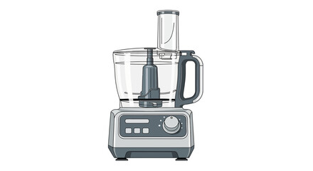 Detailed illustration of a modern food processor kitchen appliance